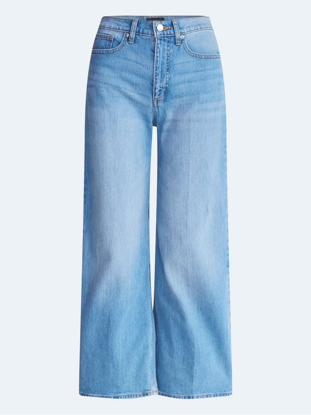 Free Assembly Women’s High Rise Cropped Wide Leg Light Wash Denim Jeans Size 16